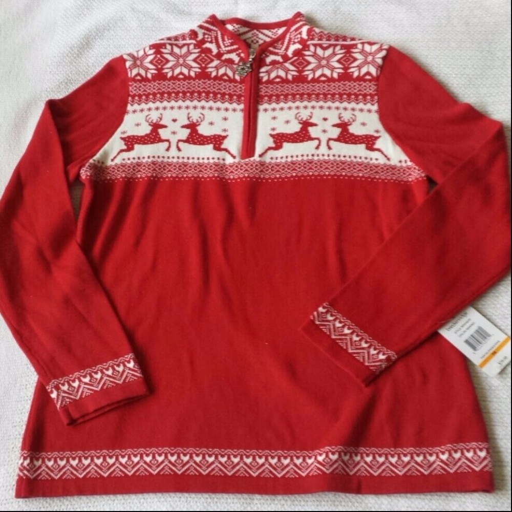 New Zip Neck Holiday Sweater / Jumper